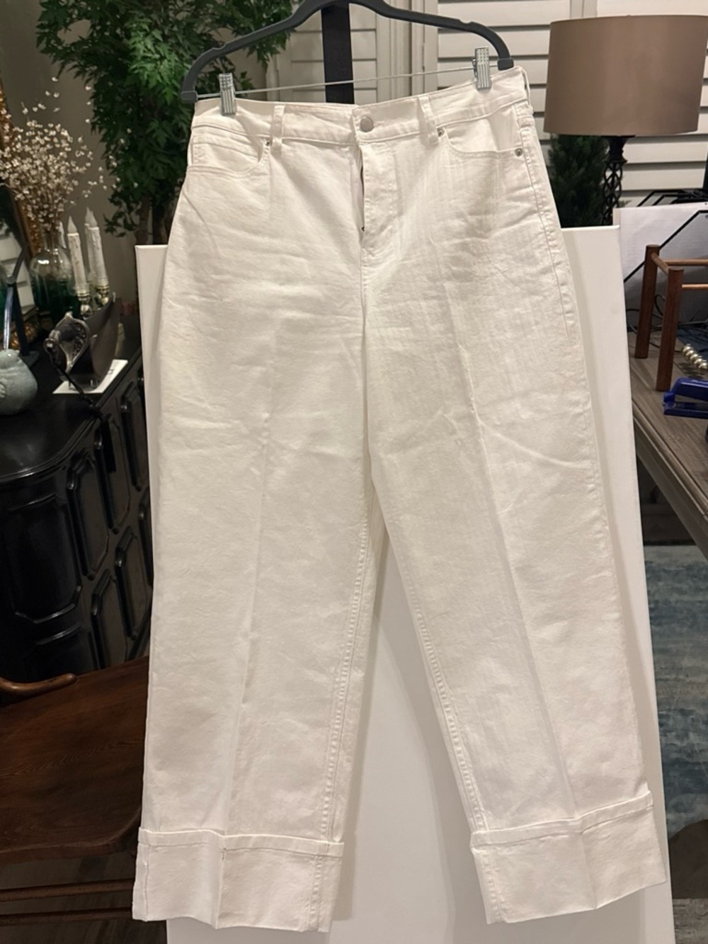 Dear John White Cropped Wide-Leg Jeans